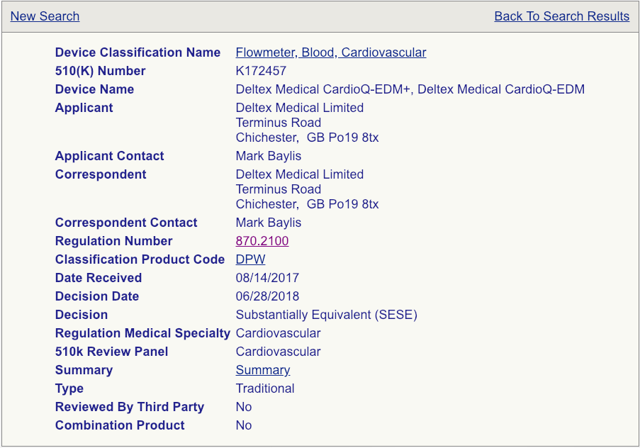 FDA screenshot - K172457